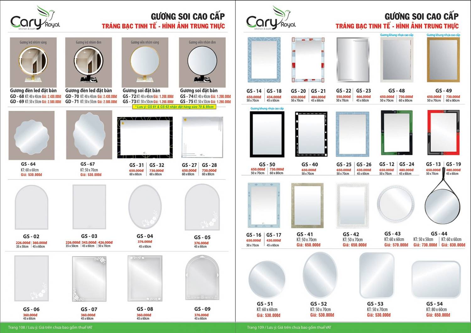 Thiết bị vệ sinh CARY ROYAL Catalogue và Bảng giá mới nhất 2024 - 2025 /Page 55